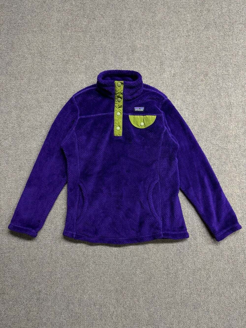 Patagonia Snap-T Fleece Pullover GIRL'S M (10) Purple Green